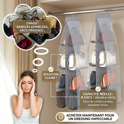 Organisateur suspendu pour sac à main – Gardez vos sacs parfaitement rangés et votre dressing toujours impeccable ✨
