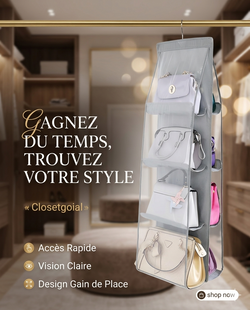 Organisateur suspendu pour sac à main – Gardez vos sacs parfaitement rangés et votre dressing toujours impeccable ✨