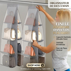 Organisateur suspendu pour sac à main – Gardez vos sacs parfaitement rangés et votre dressing toujours impeccable ✨