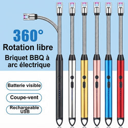 Allume-FEU Électrique 360° – Le Briquet Coupe-Vent Rechargeable USB