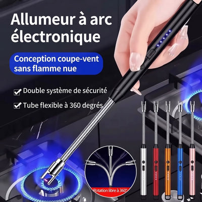 Allume-FEU Électrique 360° – Le Briquet Coupe-Vent Rechargeable USB
